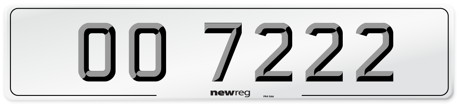 OO 7222 Number Plate from New Reg